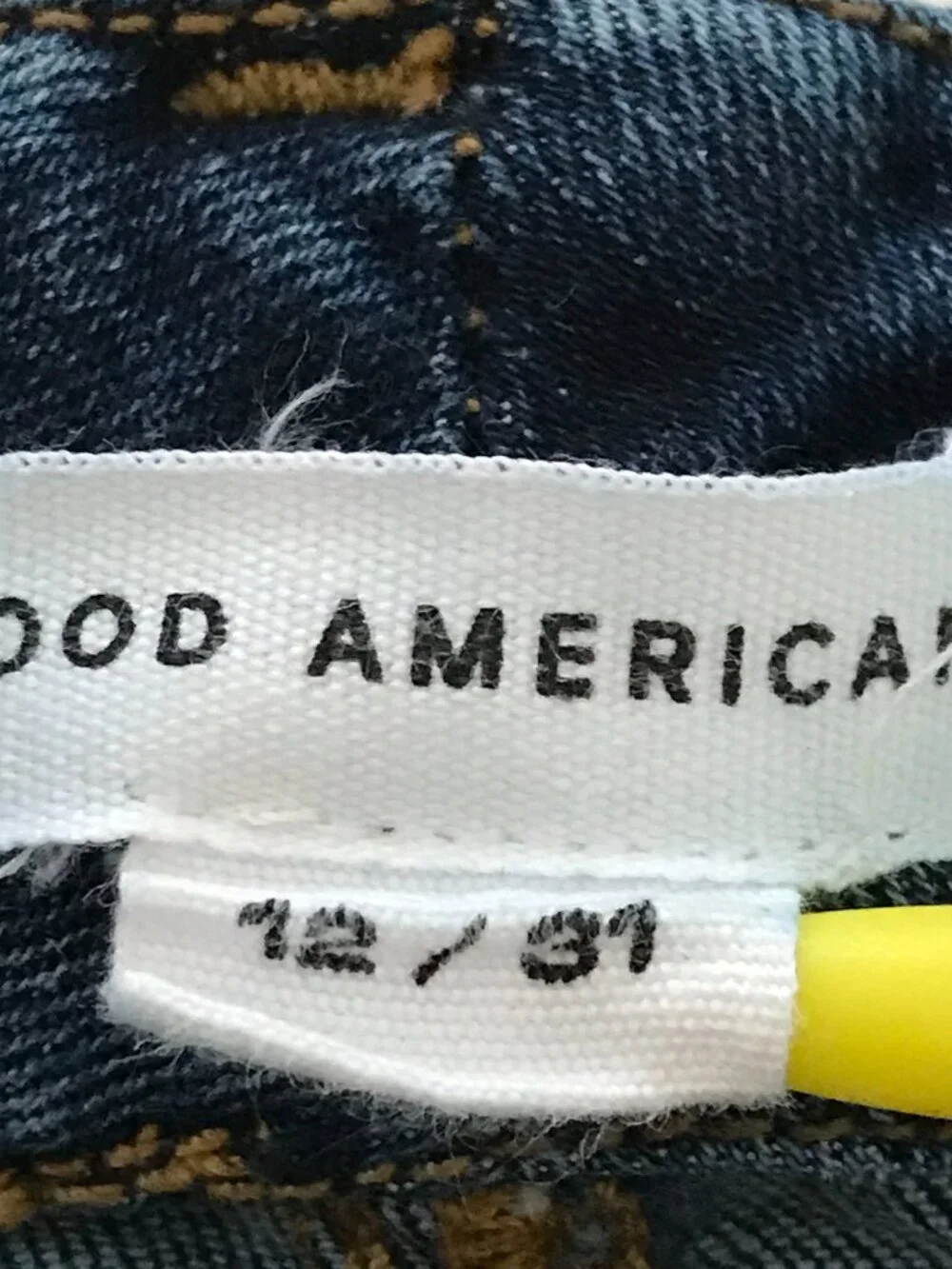 Good American Skinny Jeans Women 12/31 Blue Mid Rise Distressed Dark Wash 18993 - Picture 3 of 11